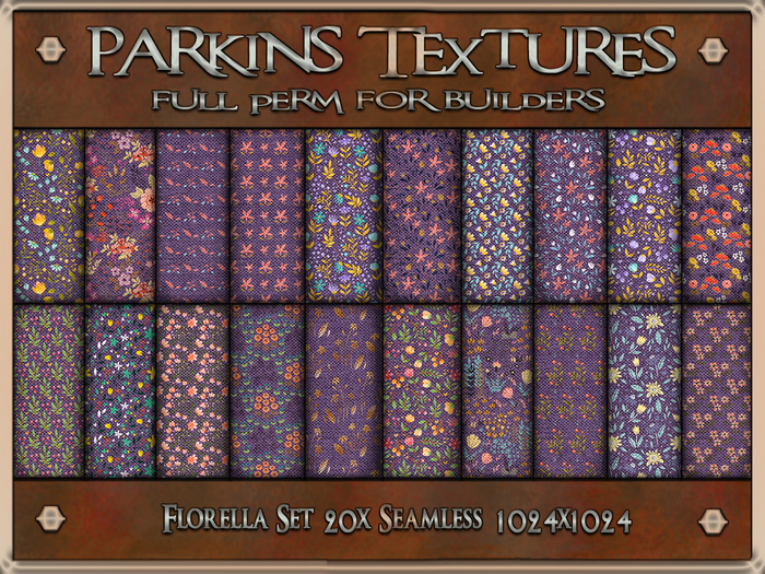 Second Life Marketplace Parkins Textures Florella Set 20x Full